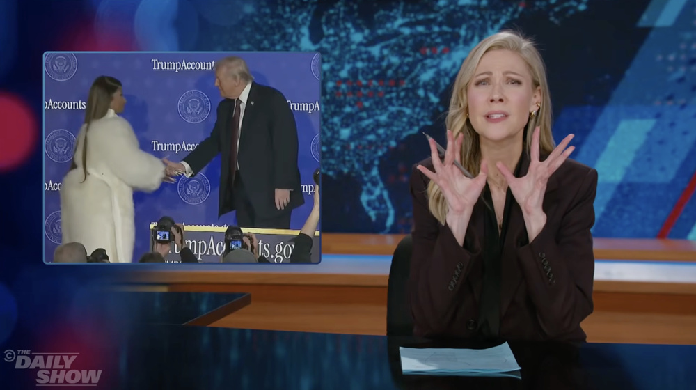 Image for the article: Daily Show trolls Nicki Minaj-endorsed Trump Accounts with a parody ad