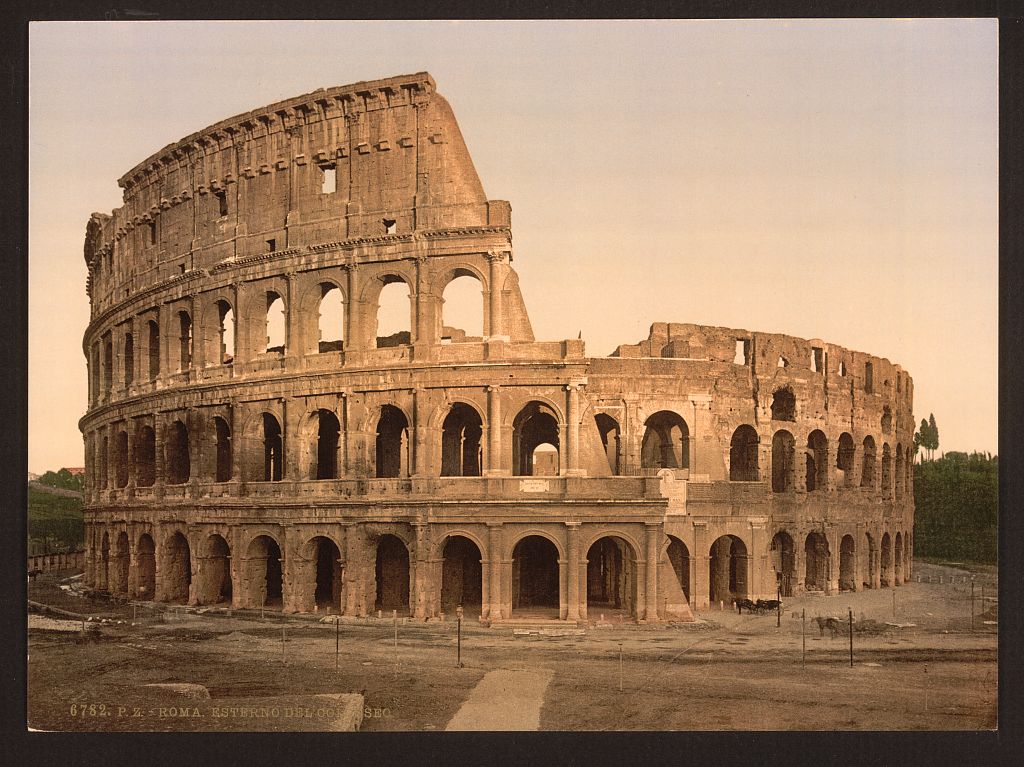 Image for the article: Rome in 1890 Captured in Color Photographs: The Colosseum, Forum, Trevi Fountain & More