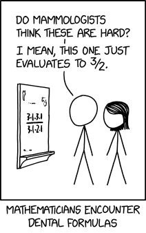Изображение к статье: "Зубные формулы" Рэндалла Манро из XKCD"