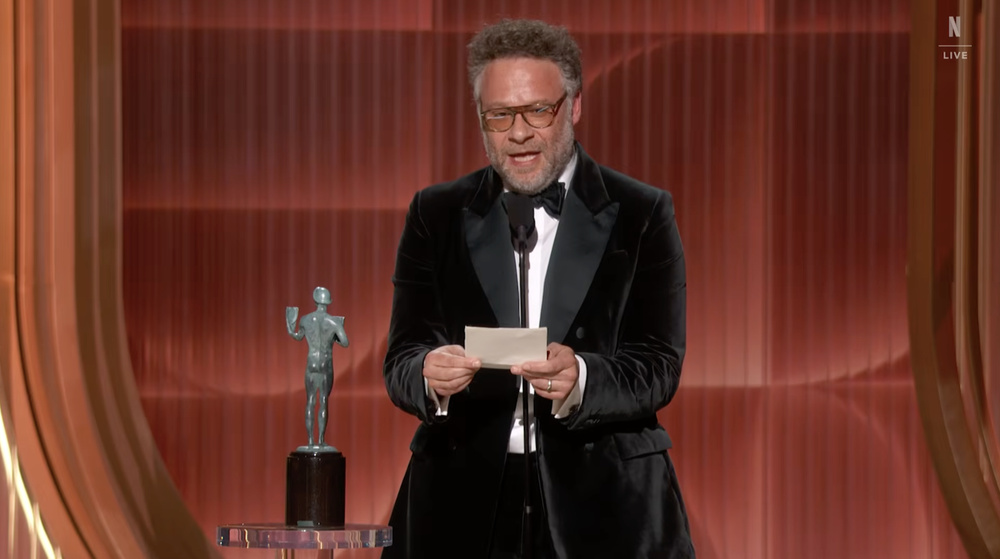 Image for the article: Seth Rogen pays a moving tribute to Catherine OHara during Actor Awards