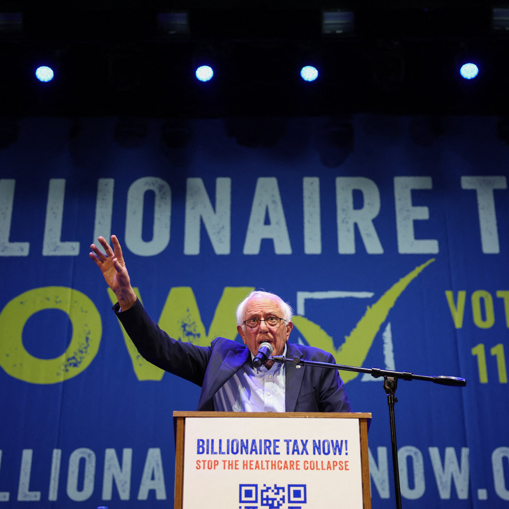 Image for the article: Bernie Sanders Urges Support of California Billionaire Tax at Los Angeles Rally