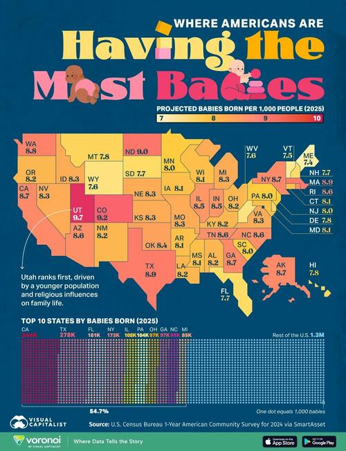 Image for the article: This Is Where Birth Rates Are Highest In The US