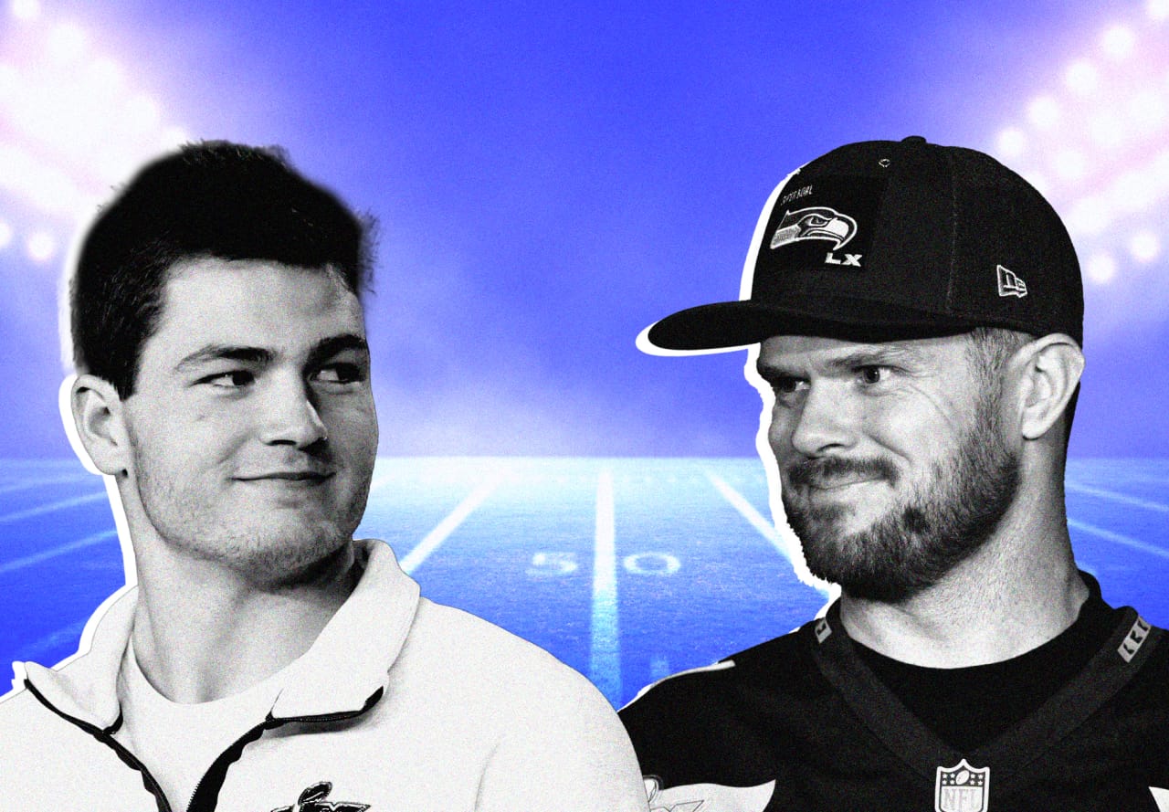 Image for the article: Super Bowl LX: Seahawks QB Sam Darnold makes 1,500% more than Patriots QB Drake Maye
