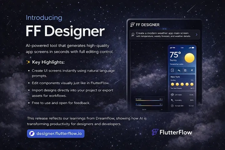 文章配图： 🚀 FF Designer：为 FlutterFlow 构建者打造的 AI 驱动 UI 生成工具
