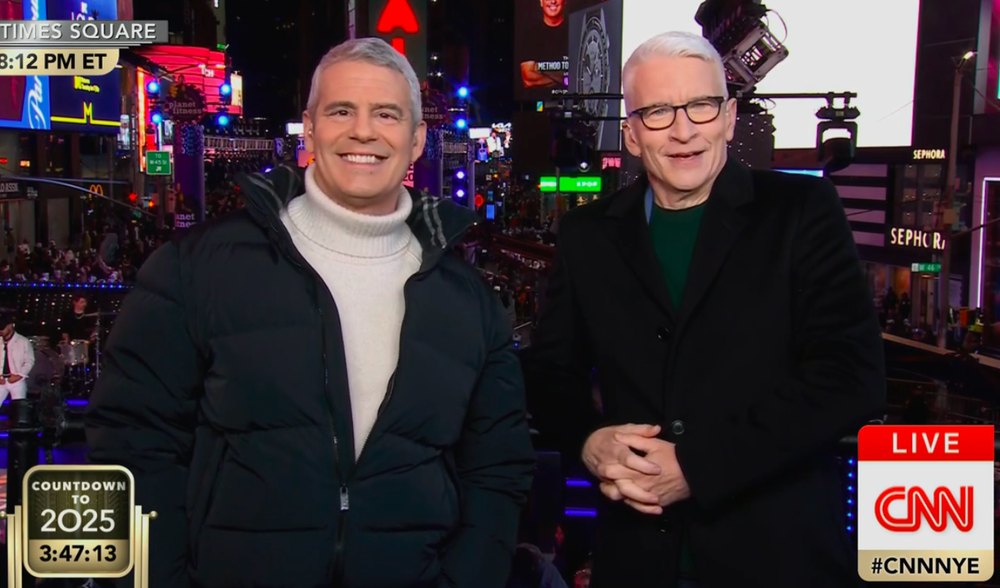 Image for the article: Andy Cohen Brings Tequila to CNN’s ‘New Year’s Eve Live,’ Second Shot Leaves Anderson Cooper Gasping For Air