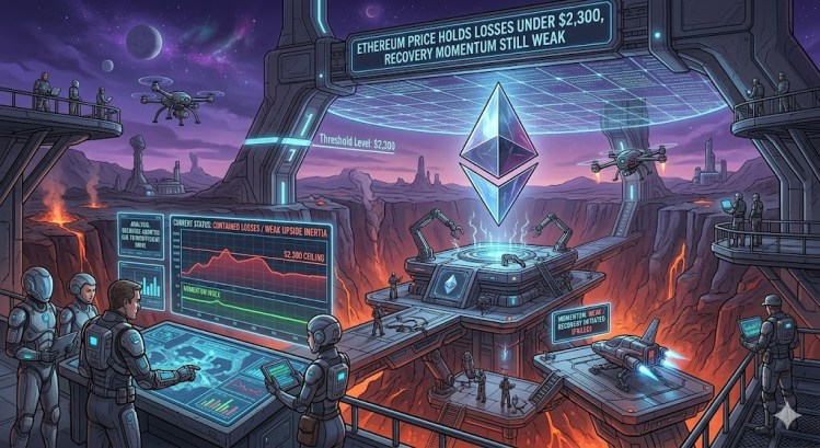 Изображение к статье: Цена Ethereum удерживает убытки ниже $2300, импульс восстановления все еще слабый.