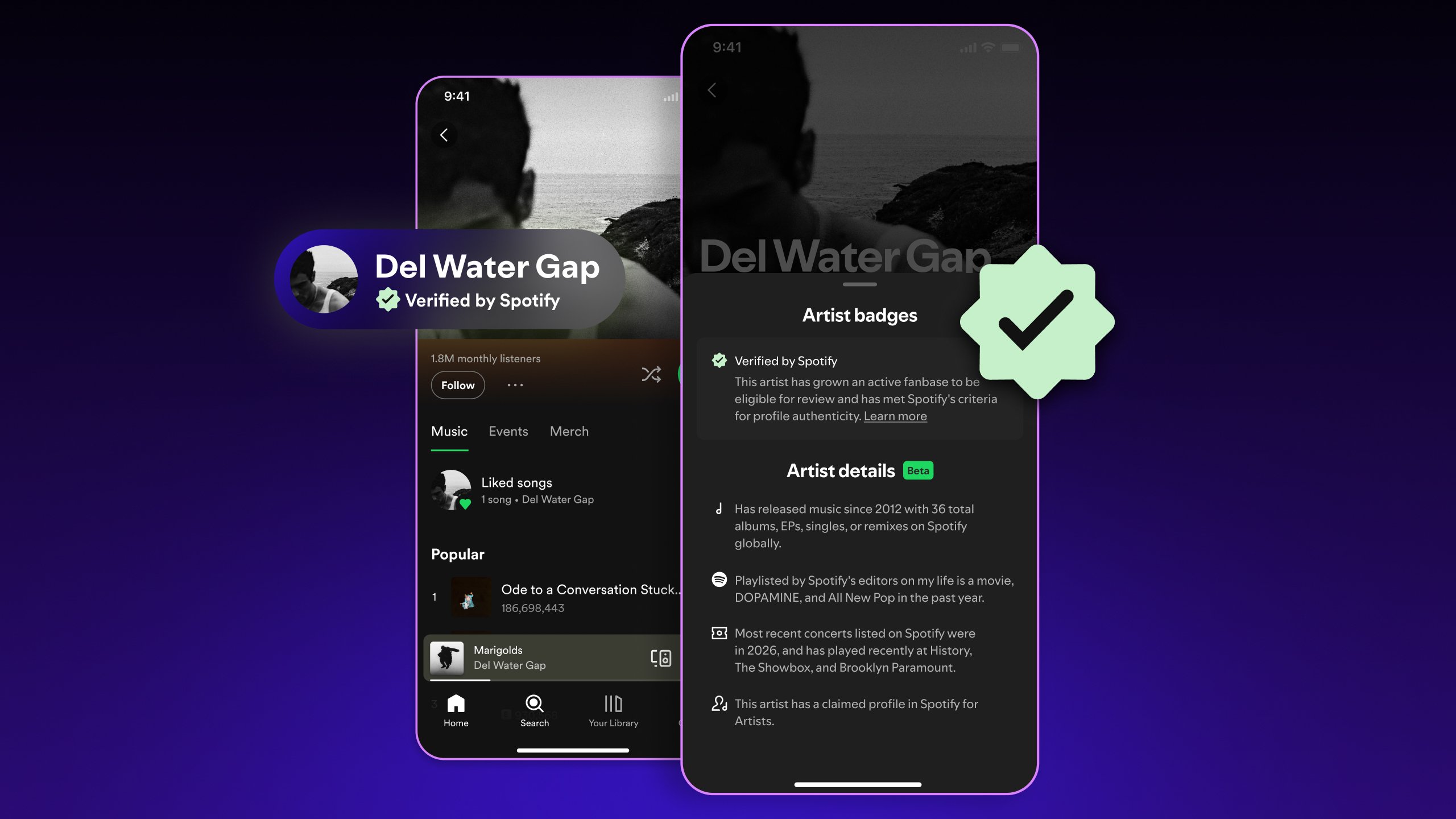 文章配图： Spotify 现已验证艺术家为人类，而非人工智能。