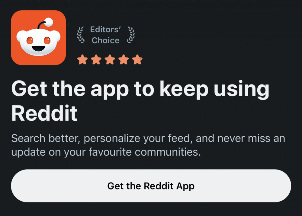 文章配图： Reddit 正在为部分用户屏蔽其移动网站，但有一个解决方案
