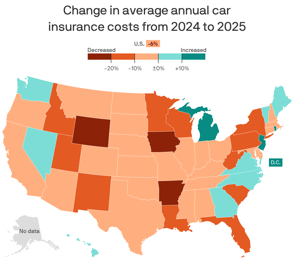 Image for the article: Car insurance rates are falling — but not everywhere