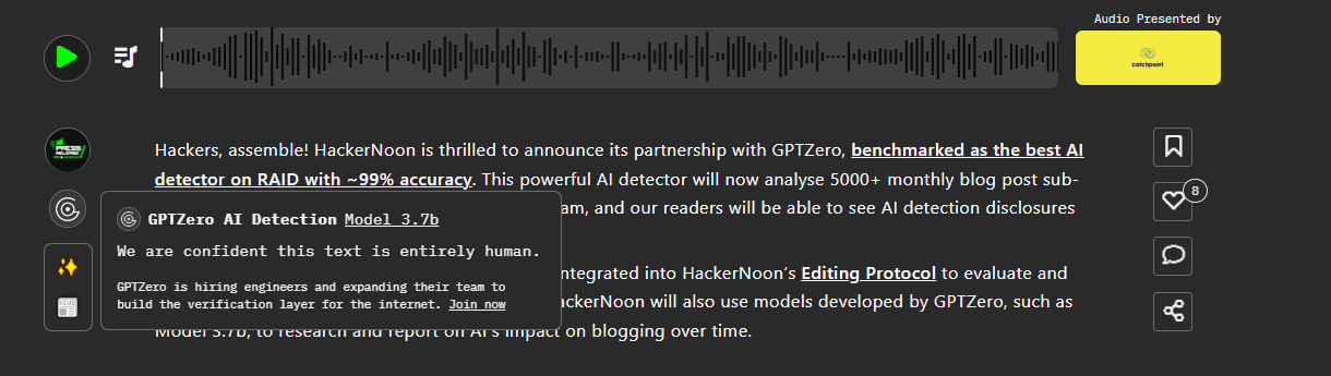 Изображение к статье: Последние новости от HackerNoon: новое обнаружение ИИ, хакатоны и обновления платформы