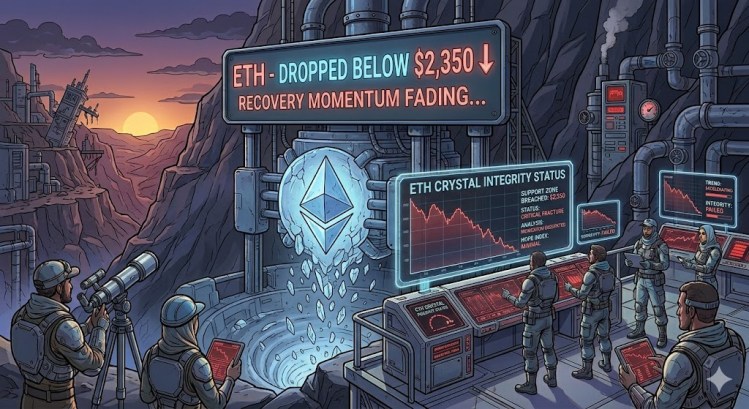 Изображение к статье: Цена Ethereum падает ниже $2350, надежды на восстановление начинают угасать.