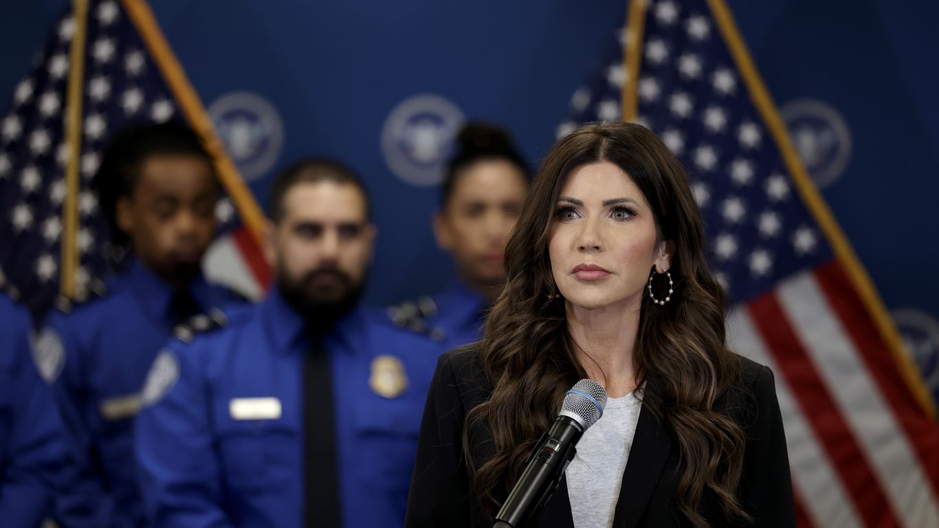 Image for the article: Scoop: 200 miles of Trump's border wall held up by Noem's DHS