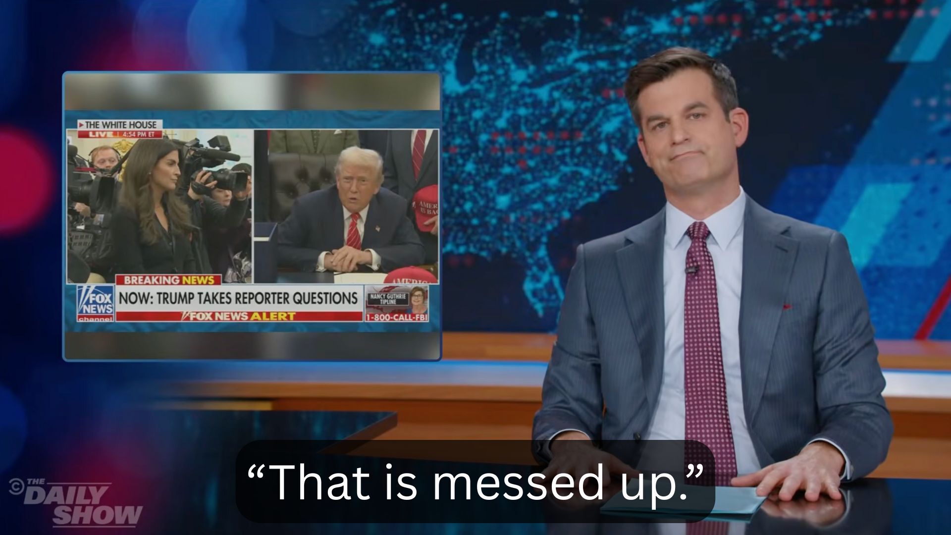 Image for the article: Daily Show responds to Trump insulting CNN correspondent Kaitlan Collins