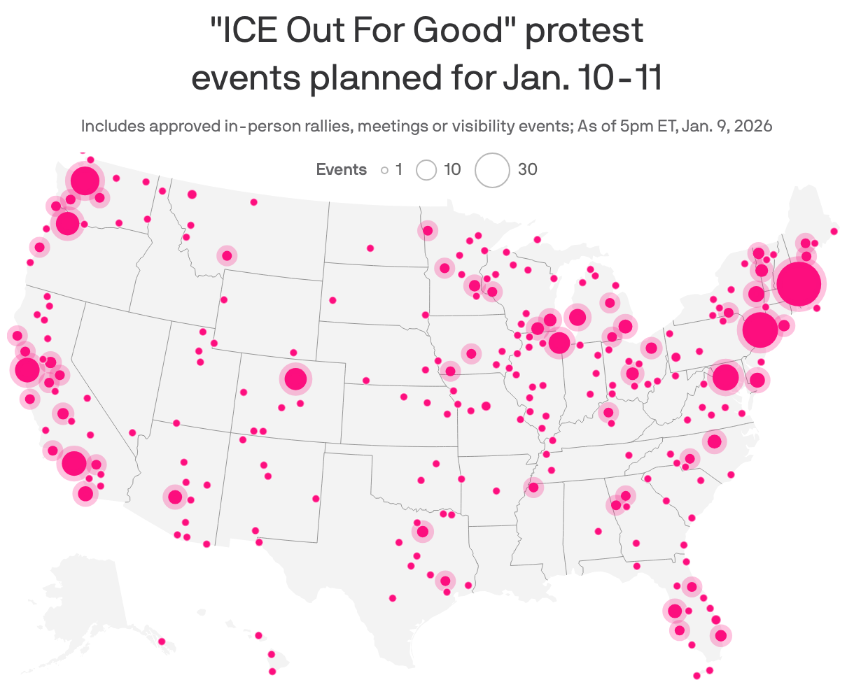 Image for the article: ICE and Border Patrol shootings spark hundreds of weekend vigils and protests