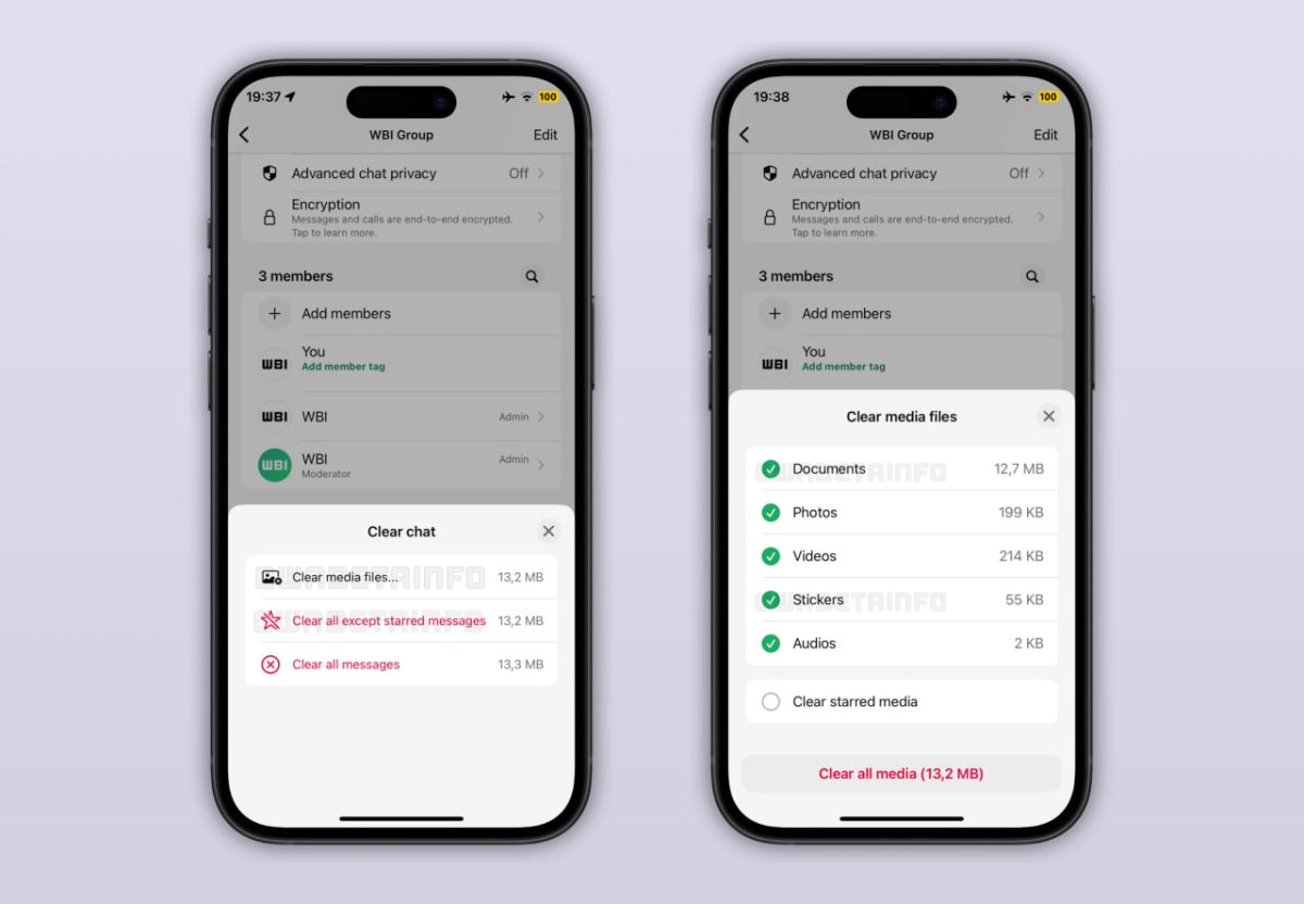 Изображение к статье: WhatsApp для iOS улучшает очистку чата с большим контролем над удаляемым содержимым