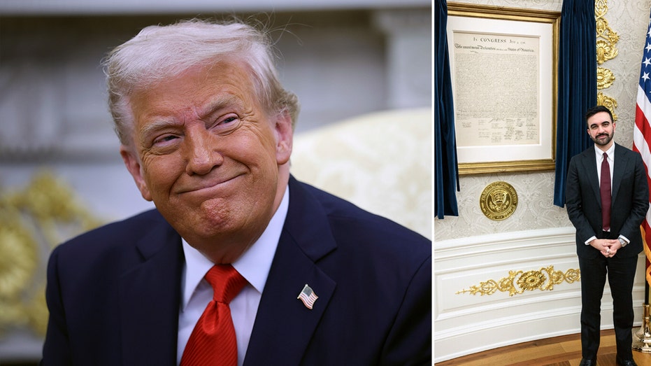 Image for the article: Trump says NYC Mayor Mamdani made 'big progress' embracing Declaration of Independence