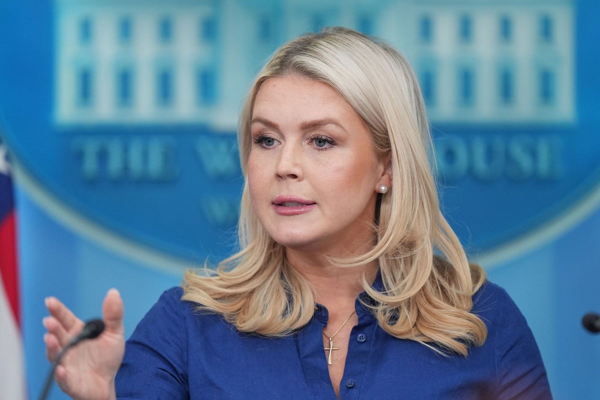 Image for the article: Leavitt insists Americans ignore Trump’s words on Iran and focus on the bottom line after ‘Praise be to Allah’ diss