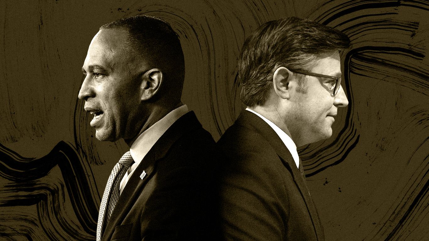 Изображение к статье: "Заместитель спикера" и "так называемый лидер": Как Майк Джонсон и Хаким Джеффрис троллят друг друга"