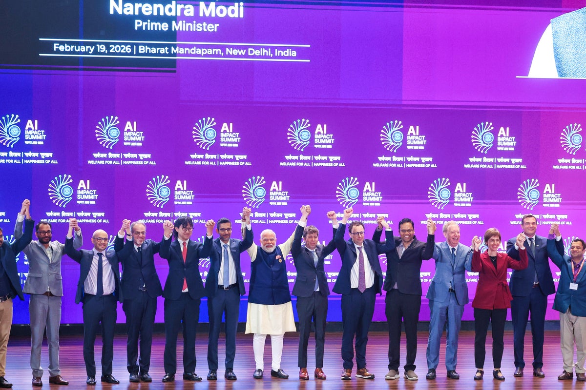 Image for the article: Modi’s AI summit turns awkward as tech leaders Sam Altman and Dario Amodei dodge contact
