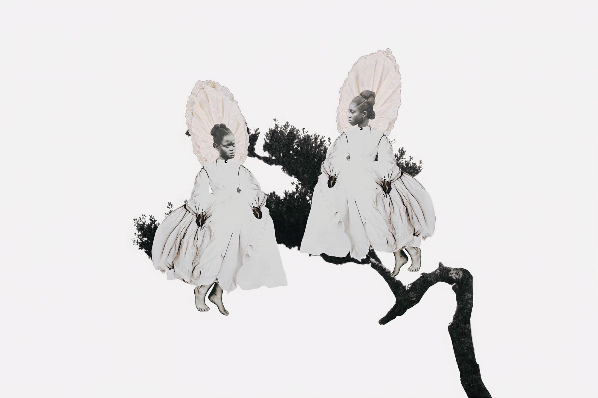 기사 이미지: Tshepiso Moropa는 Setswana 민속과 꿈을 아카이브 콜라주에 융합합니다.