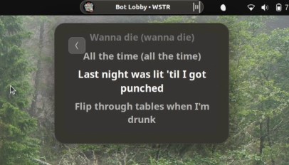 Изображение к статье: Dynamic Music Pill выводит текст песен на ваш рабочий стол GNOME