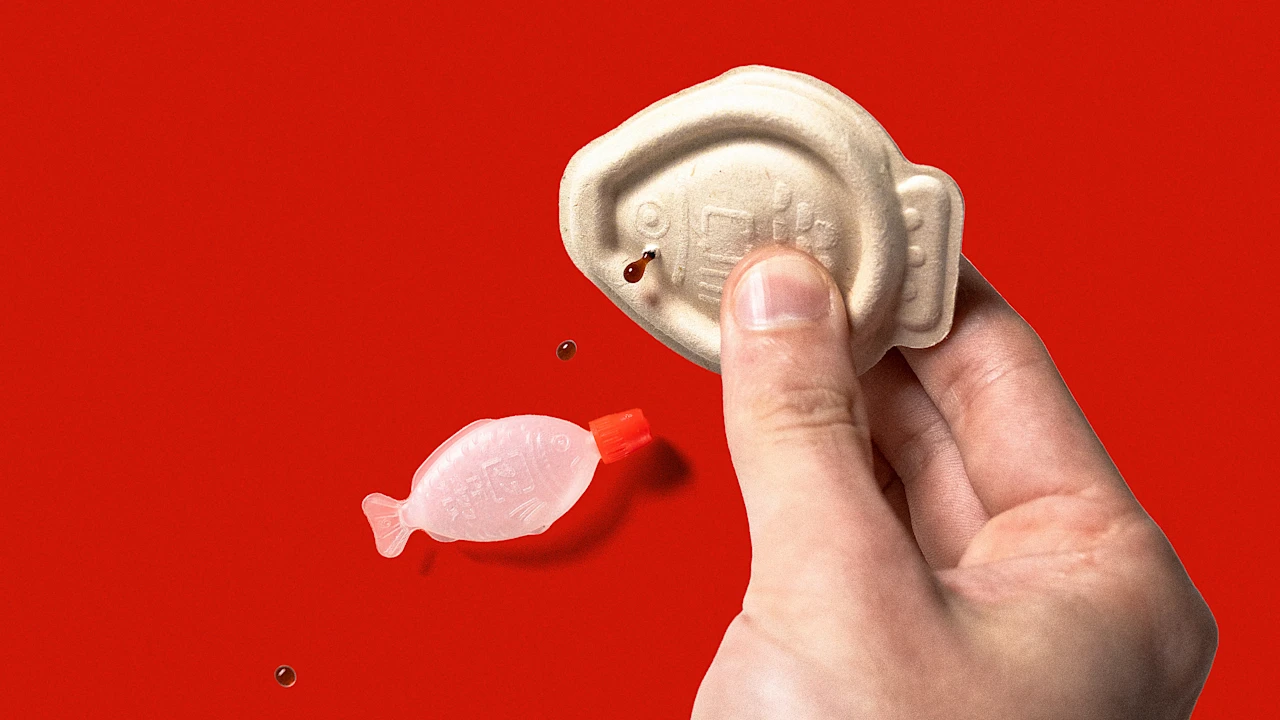 Изображение к статье: Этот милый пакетик с соевым соусом может навсегда избавить от пластиковых пакетиков