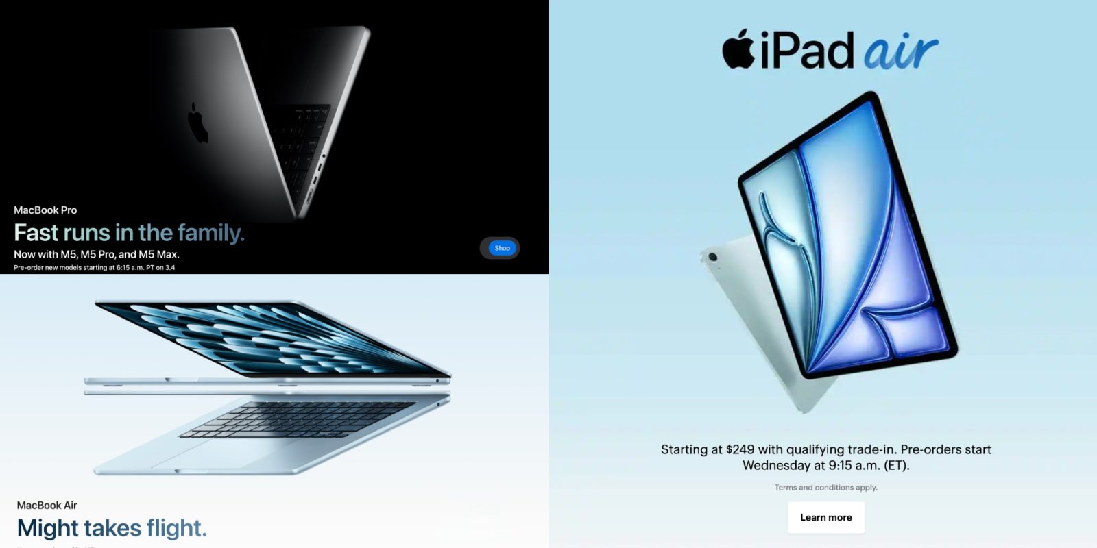 Изображение к статье: Предзаказные предложения: M5 MacBook Air и M5 Pro с подарочными картами до 100 долларов, скидка до 50 долларов на новый iPad Air и многое другое