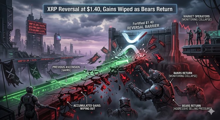 Изображение к статье: Разворот цены XRP на уровне $1.40, прибыль аннулирована с возвращением медведей