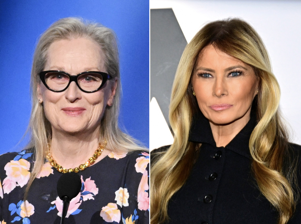 Image for the article: Meryl Streep Calls Out Melania Trump Fashion and the ‘Destabilizing’ of Women in Power: ‘They Have to Bare Arms on TV While Men Are Covered in a Suit’