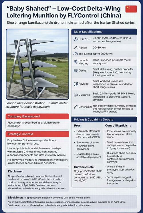 Image for the article: China Produces "Baby Shahed" Kamikaze Drones For $500