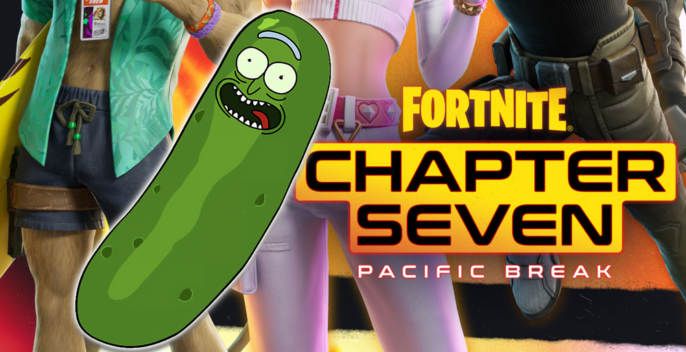 Изображение к статье: Объявлены скины третьей волны "Рика и Морти" для Fortnite – подтверждена дата выхода и время появления в магазине "Огурчика Рика".