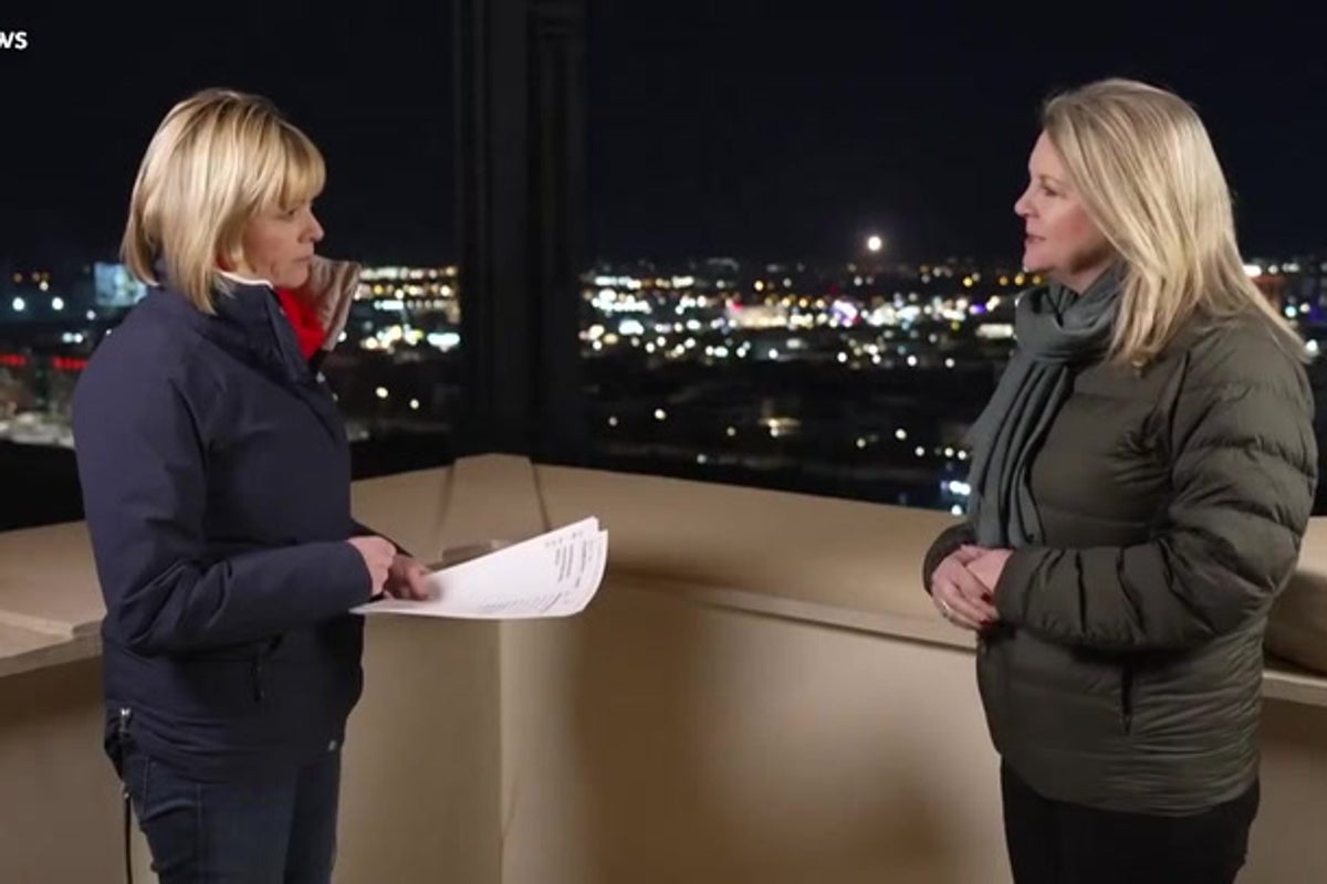 Image for the article: Moment rocket intercepted behind news presenters reporting on Iran airstrikes