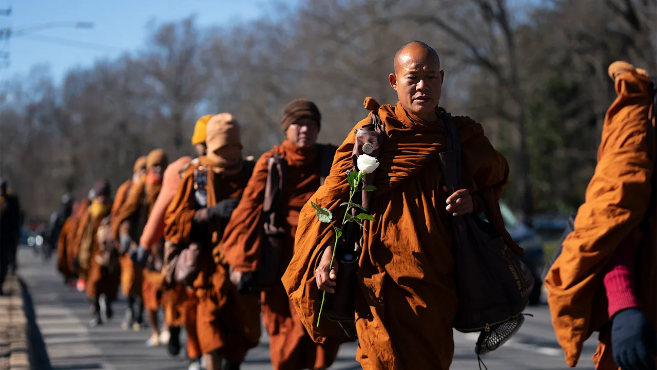 Image for the article: Are the monks in D.C. yet? Walk for peace is entering the home stretch: How to follow them on their final route