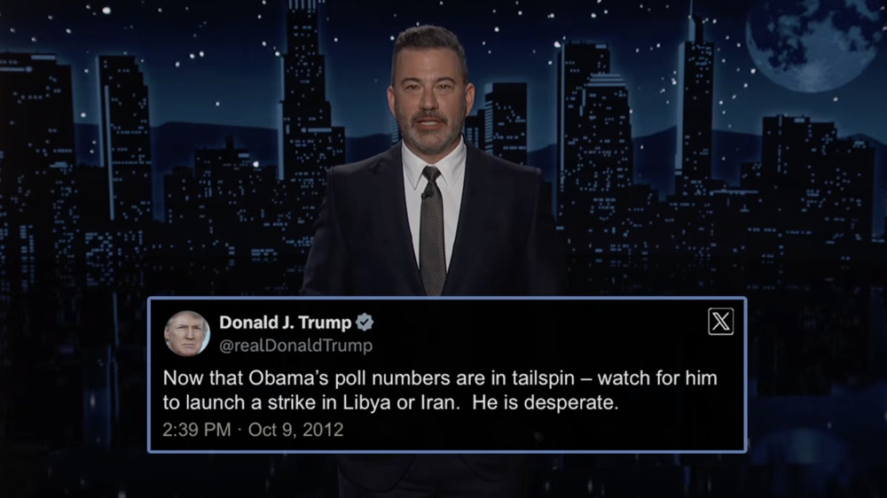 Image for the article: Jimmy Kimmel trolls Trump with old footage of him talking about Obama and Iran