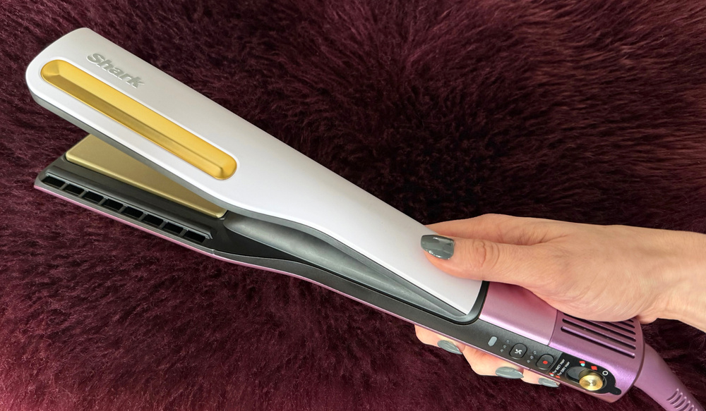 Image for the article: Sharks Dyson AirStrait competitor just dropped. Heres how the SilkiPro worked on my damp curly hair.