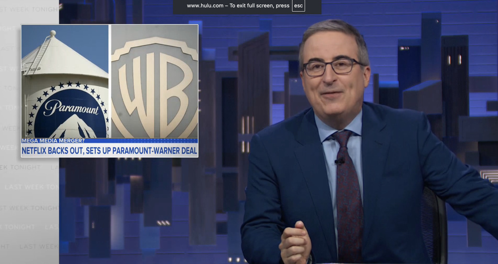 Изображение к статье: Джон Оливер говорит, что покупка Paramount Warner Bros. — «не очень хорошие новости»: «Как, блин, мне отсюда выбраться?»