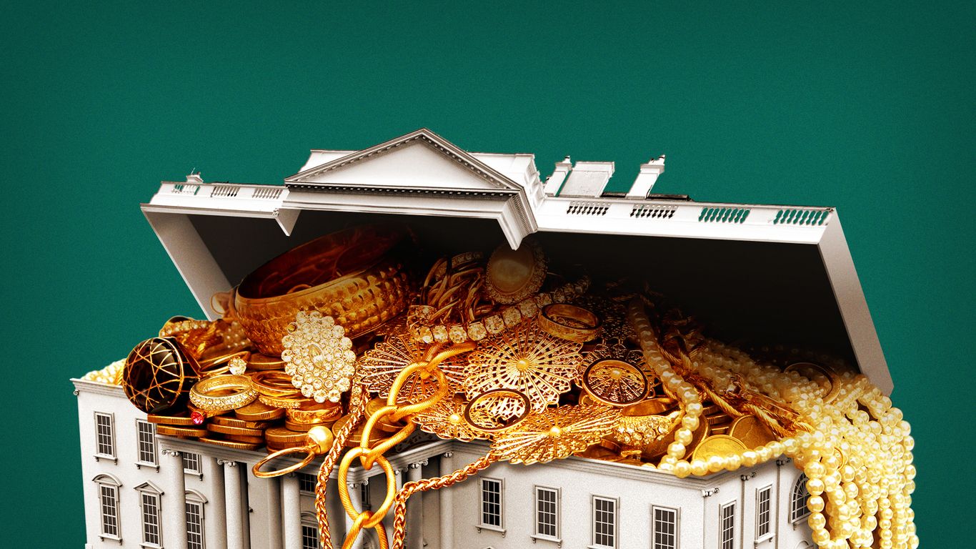 Image illustrant l'article : Plaque en or, médailles olympiques et un jet : Voici les cadeaux que Trump a acceptés