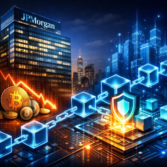 Изображение к статье: Глава JPMorgan говорит, что банку необходимо создать собственный блокчейн для противодействия угрозам со стороны криптовалют.